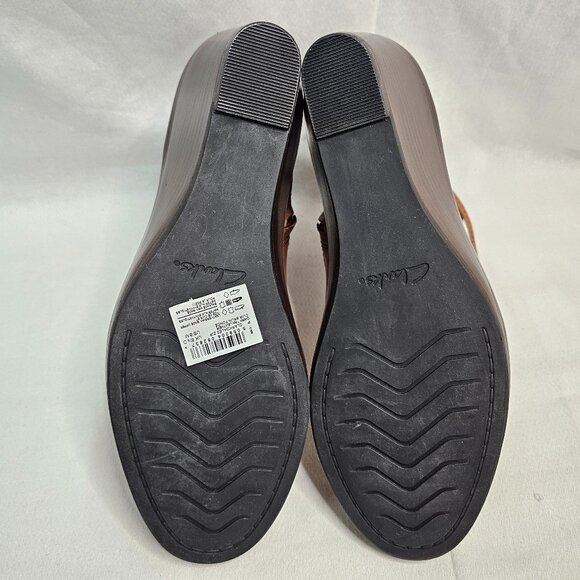 Clarks Clarkdale2 Zip Double Zipper Wedge Boots Shoes Tan Women's Size 8M- NEW - Picture 8 of 11